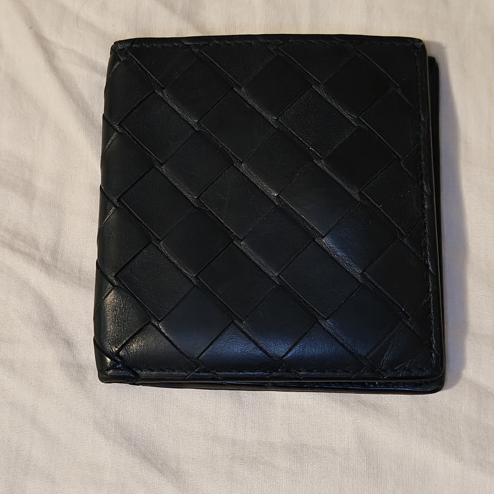 Bottega Veneta Black Bi Fold Wallet